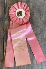 Cherokee Riding Club New Market TN Rosette Ribbon Award Equestrian Pink 1969