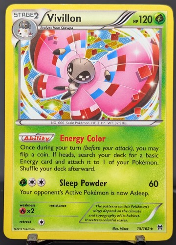 Pokemon Vivillon #15/162 English BREAKthrough Holo Rare