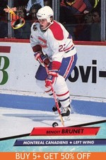 1992-93 Ultra #101 Benoit Brunet Montreal Canadiens Hockey