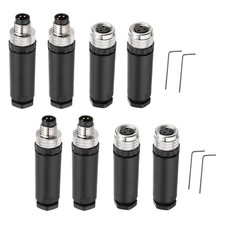 4pack 3 Pin M8 Female Male Aviation Connector Wire Plug A Coding 8mm Sensor