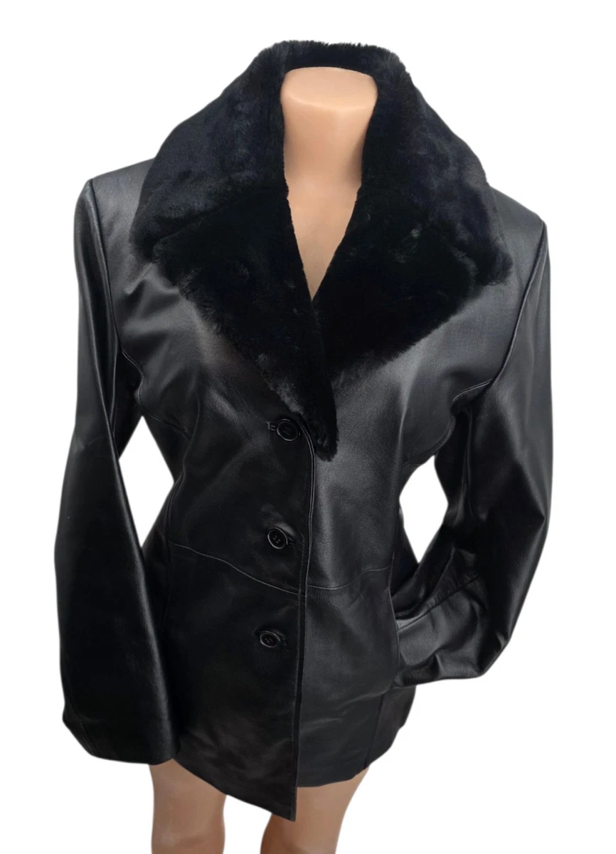 25+ Faux Fur Leather Jacket Vintage Coats, Jackets & Vests for