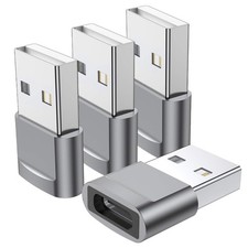 USB C Female to USB Male Adapter 4-Pack , Type C to USB A Charger Converter ...