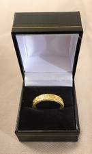Vintage Style Black Leatherette Ring Box Gold...