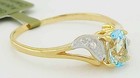 GENUINE 0.68 Cts AQUAMARINE & DIAMOND RING 10K GOLD - Free Certificate Appraisal — photo 4