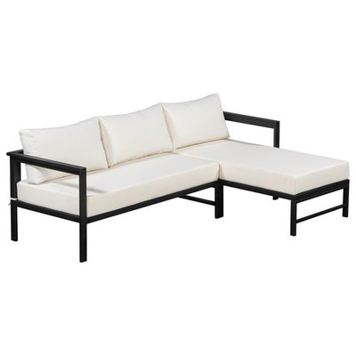 Outdoor L-Shaped Sectional Sofa Modular Couch With Cushions Garden Balcony