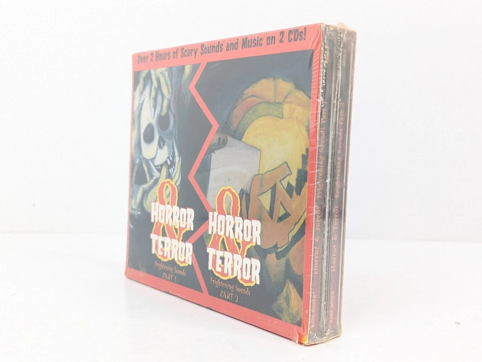 Horror & Terror Part 1 & 2 Frightening Sounds Halloween 2 CD Set Bare Bones 2000 Foto 2 de 4