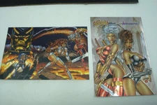 2 AVENGELYNE GLORY Comic Chrome Art Print Promo,s Rob Liefeld