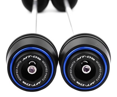 MT09 21-26 BLUE (4PC) Front & Rear Wheel Fork Axle Sliders Crash Protectors
