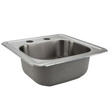 RecPro 15" x 15" Stainless Steel Top Mount  Optional Faucet  Kitchen Sink