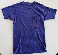 Vintage 90s Fruit of the Loom Purple SS Pocket Tshirt Sz M Made in USA