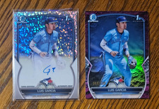Luis Garcia 1st -2023 Bowman Chrome Speckle Auto #/299 +Fuchsia Lunar Glow #/199