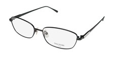 NEW VERA WANG LUXE MIRIAM GLASSES TITANIUM WOMENS FULL-RIM BLACK RECTANGULAR