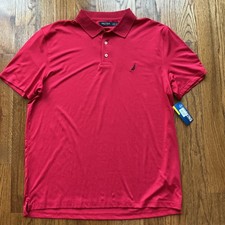 New Nautica Explorers Classic Fit Performance Wicking Polo Red Mens Size XL