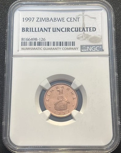 1997 Zimbabwe Cent Coin - Brilliant Uncirculated (BU) NGC - Foreign World Coin ￼