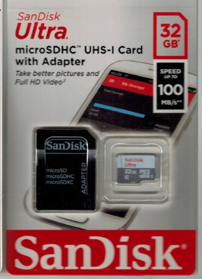 SanDisk ULTRA micro SDXC UHS-I Speicherkarte 32GB memory card 100MB/sSD Adapter