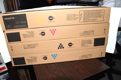 Genuine OEM Sharp MX-61NT All Color Toner Cartridges Cyan Magenta Yellow & Black