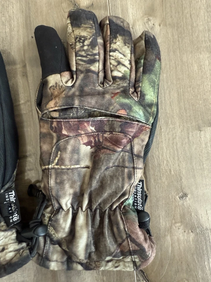 TWO Mossy Oak Break-Up Infinity Camo Gloves Large Winter Fleece Hunt Thinsulate - Image 4 of 4