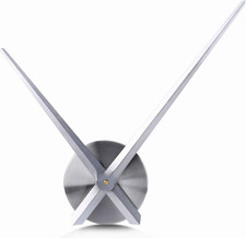 Lafocuse 3D Uhrzeiger Wanduhr Groß XXL, DIY Modern Lautlos Uhr Metall Silber, Uh