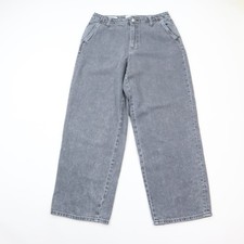 Universal Thread Jeans Womens 10 Relaxed Fit Straight High Rise Gray Denim Retro