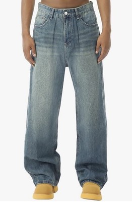 EMMIOL Baggy Jeans Men Wide Leg~Y2k Hip Hop Skater~Denim~Pants~Size XL~New !!!