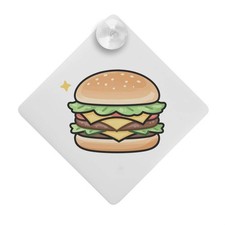 "Doppelter Hamburger" Saugnapf Auto Fenster Schild (CG00037136)