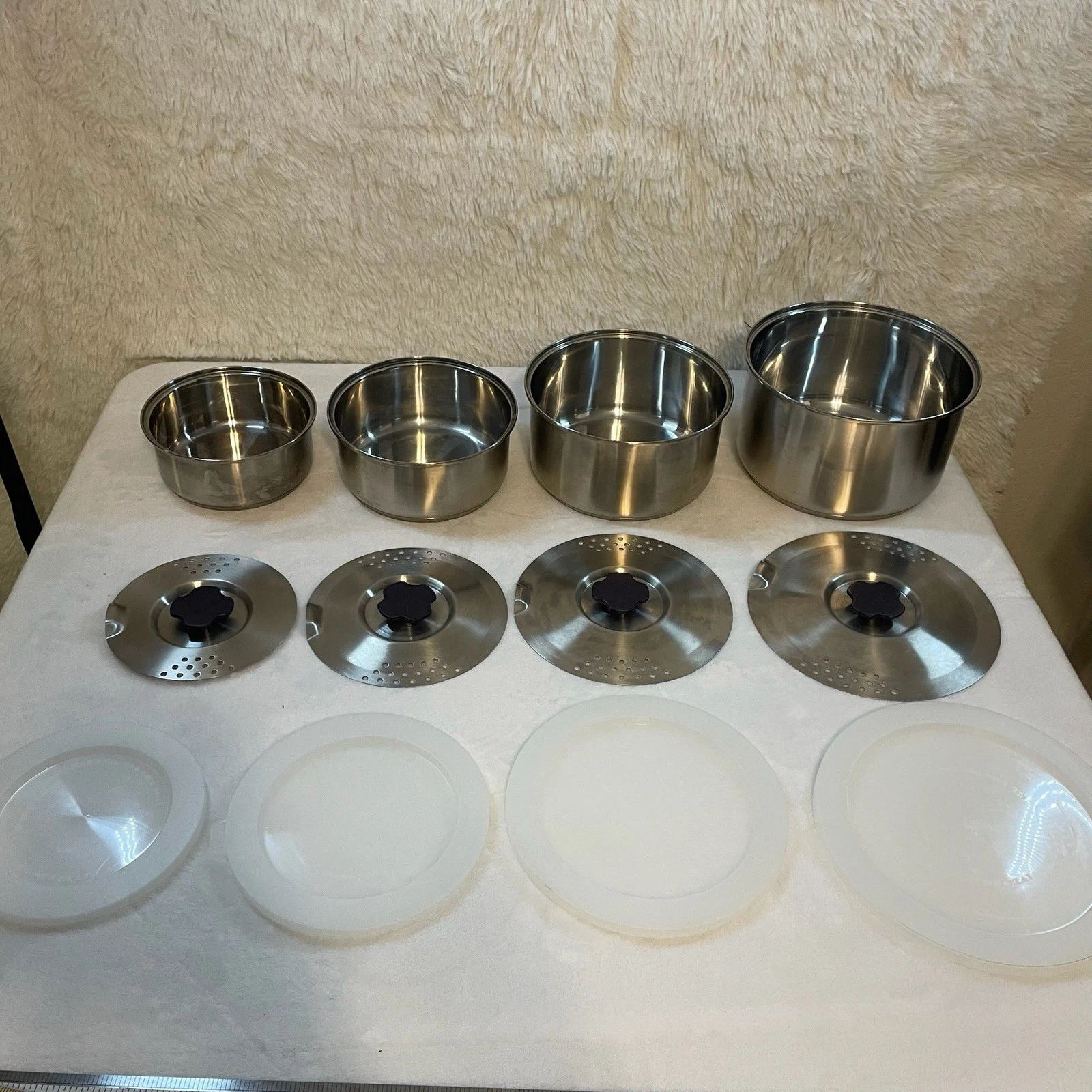 Vintage Fagor Stainless Steel Cookware Set Of 4 Diff Sizes W Strainer Lids Pots
Opens in a new windo