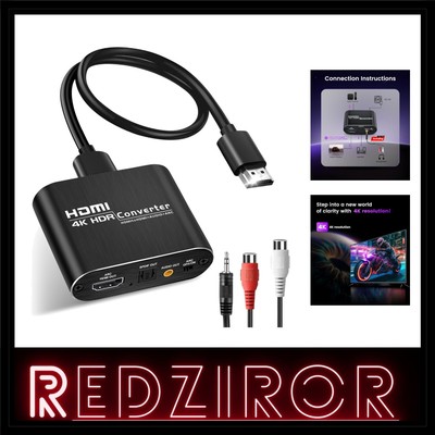HDMI Audio Extractor 4K@60Hz HDMI ARC To HDMI Optical Toslink SPDIF AUX Stere...