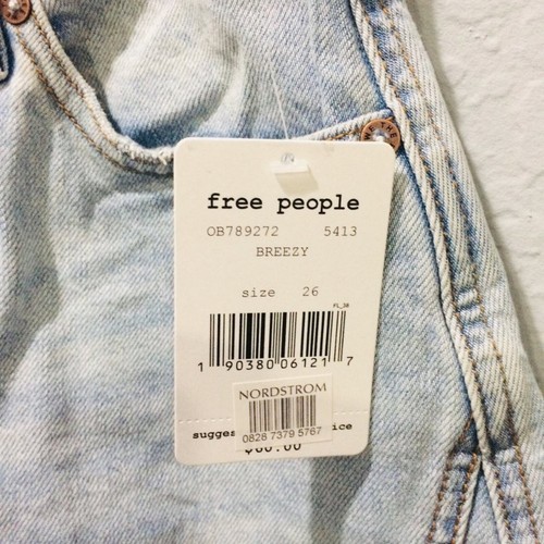 Free People Denim Distressed Jean Mini Skirt Size 26 - Picture 3 of 4