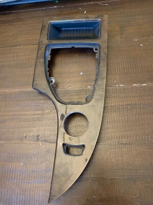 BMW E60 Center Console Shifter Wood Trim Panel OEM Dark 5-Series 