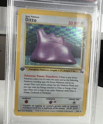 Ditto 1st Edition Holo Fossil 3/62 PSA 9 Mint Pokemon 1999 - Picture 6 of 8