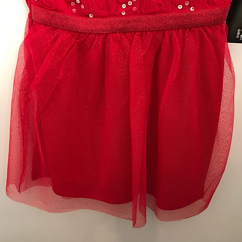 Vestido Tutú George Girls Rojo Lentejuelas Sin Mangas Vacaciones Navidad XS 4/5 NUEVO CON ETIQUETAS   Foto 4 de 4
