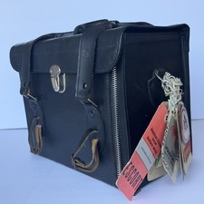 Vintage Hard Leather Camera Bag with ---- Vintage Travel Tags