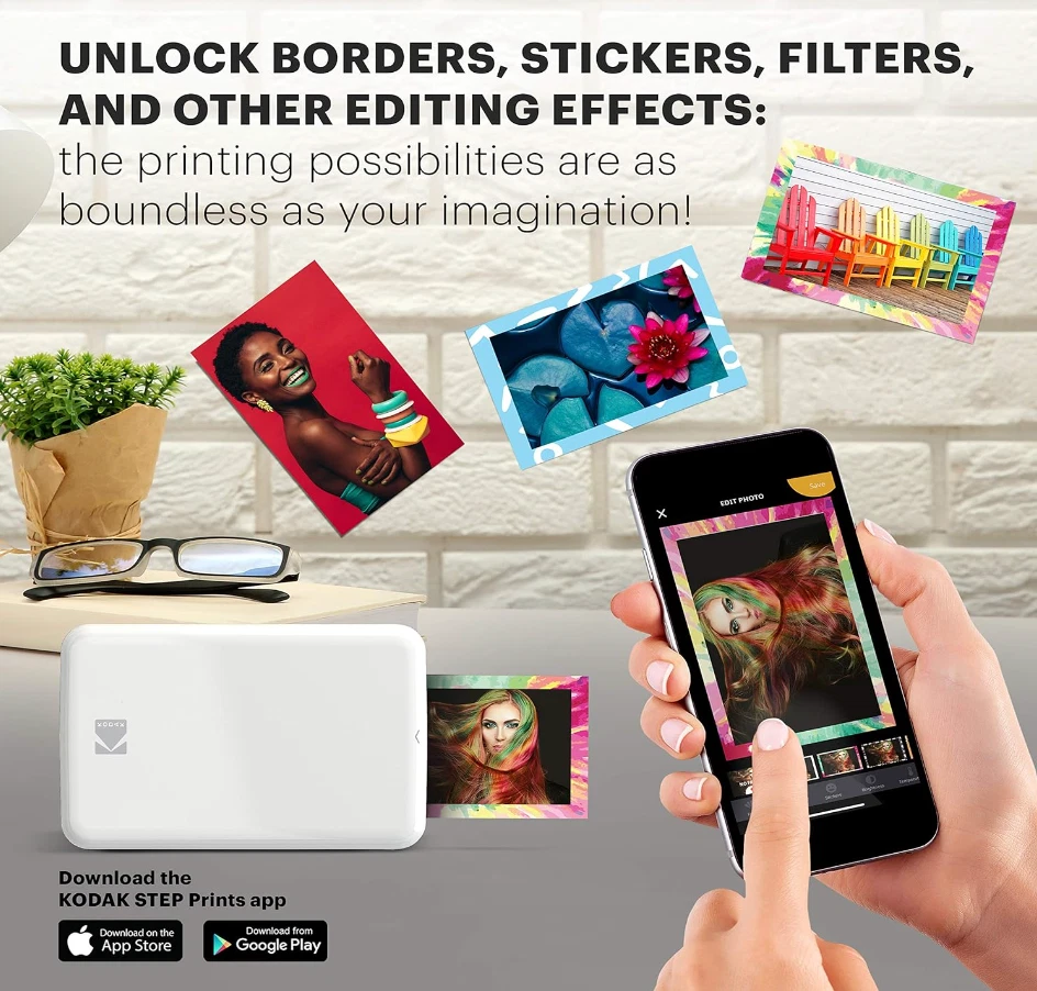 KODAK Step Instant Photo Printer - Portable Bluetooth Printer for 2x3” Photos
