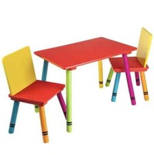 Wooden Crayon Table and Chair Set Kiddi Style Childrens Wooden Table set for kid