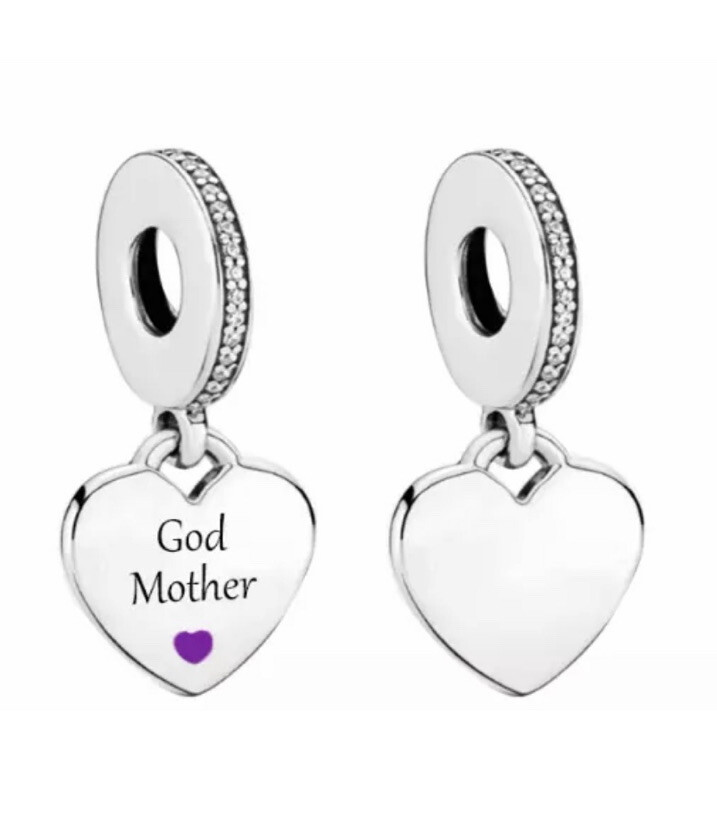 Sterling Silver God Mom Charm GOD MOTHER GODMOTHER DANGLE CHARM
