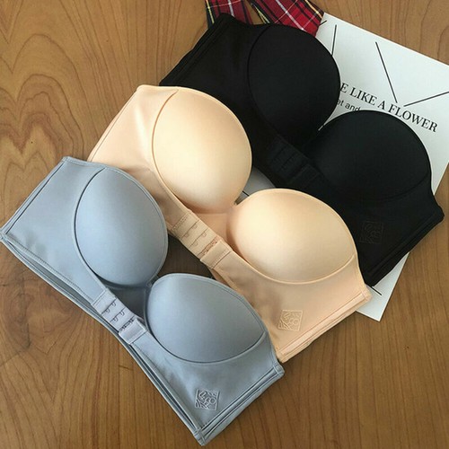 Womens Ladies Front Buckle Push Up Bra Bandeau Strapless Lingeries Brassiere New - Bild 3 von 23