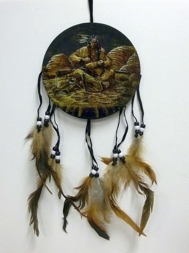 6 inch Velvet Shield Print Wall Hanging Western Decor Indian Horse Wolf Animal - Picture 30 of 48