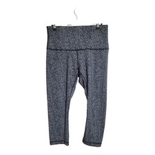 Lululemon Pants Women 10 Black Speckled Wunder Under Leggings HR Athleisure Gym 