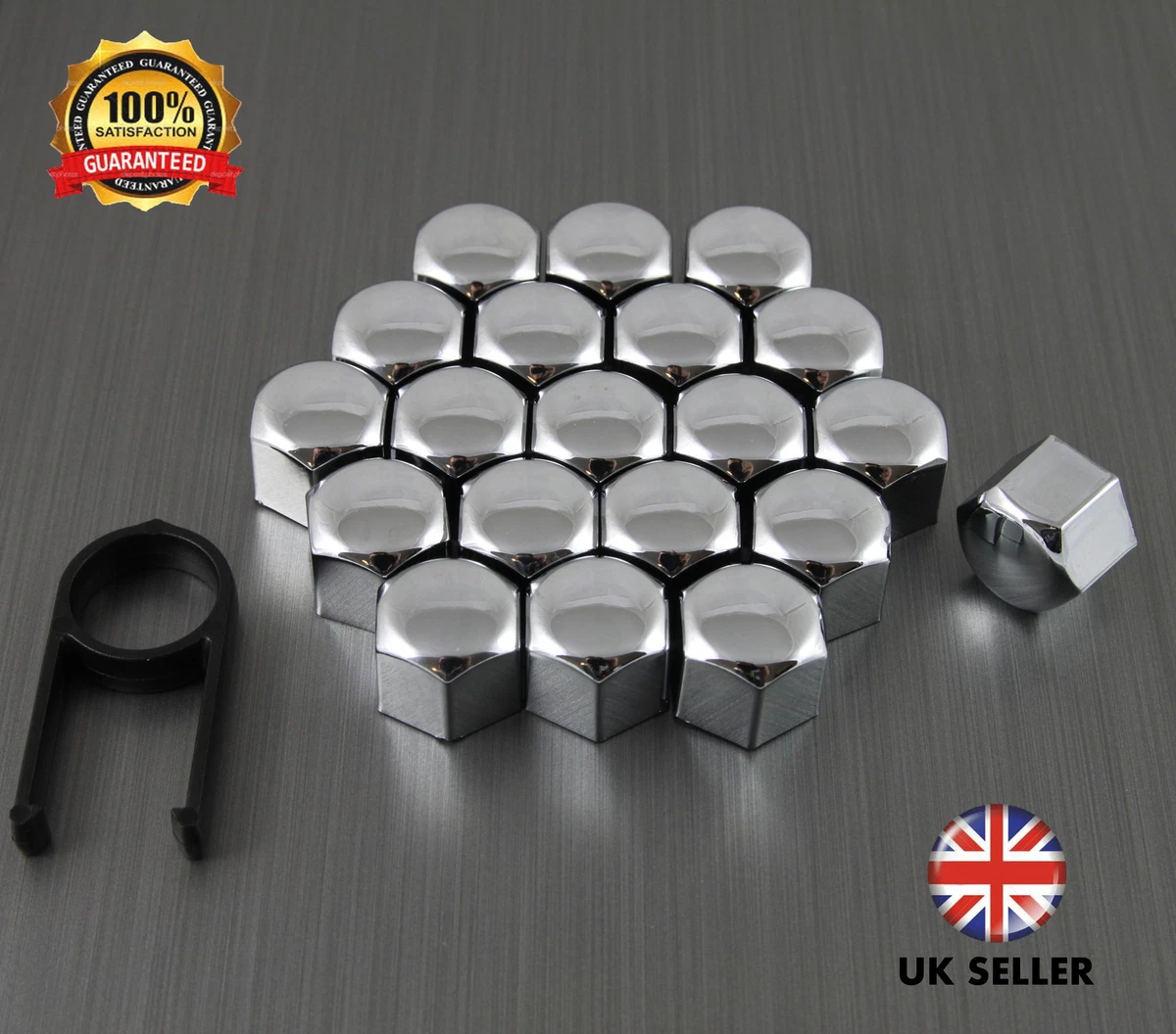 20 Car Bolts Alloy Wheel Nuts Covers 17mm Chrome For Peugeot 308