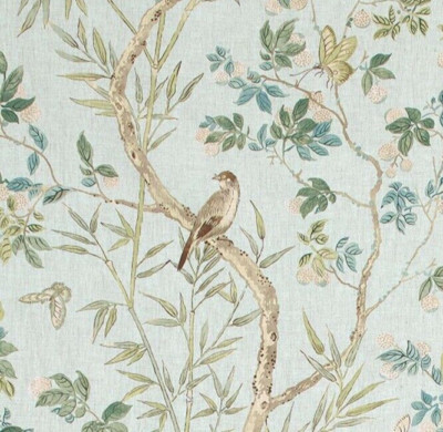 Thibaut Gardinenstoff 'CLAIRE' 3,8 Meter Spa blau - 100% Leinen