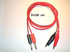 2x Prüfkabel mit Krokodilklemme u. 4mm Bananenstecker  100cm Messleitung