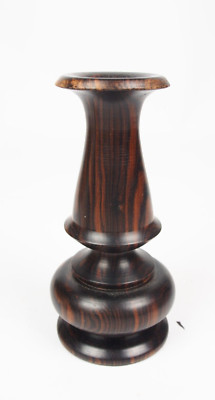 SMALL BROWN WOOD BUD VASE INCENSE HOLDER