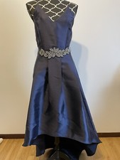 navy blue hi low formal dress