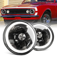 7 Inch Round Ccfl Headlights Angel Eyes Halo For Chevy C10 Camaro Pickup Truck