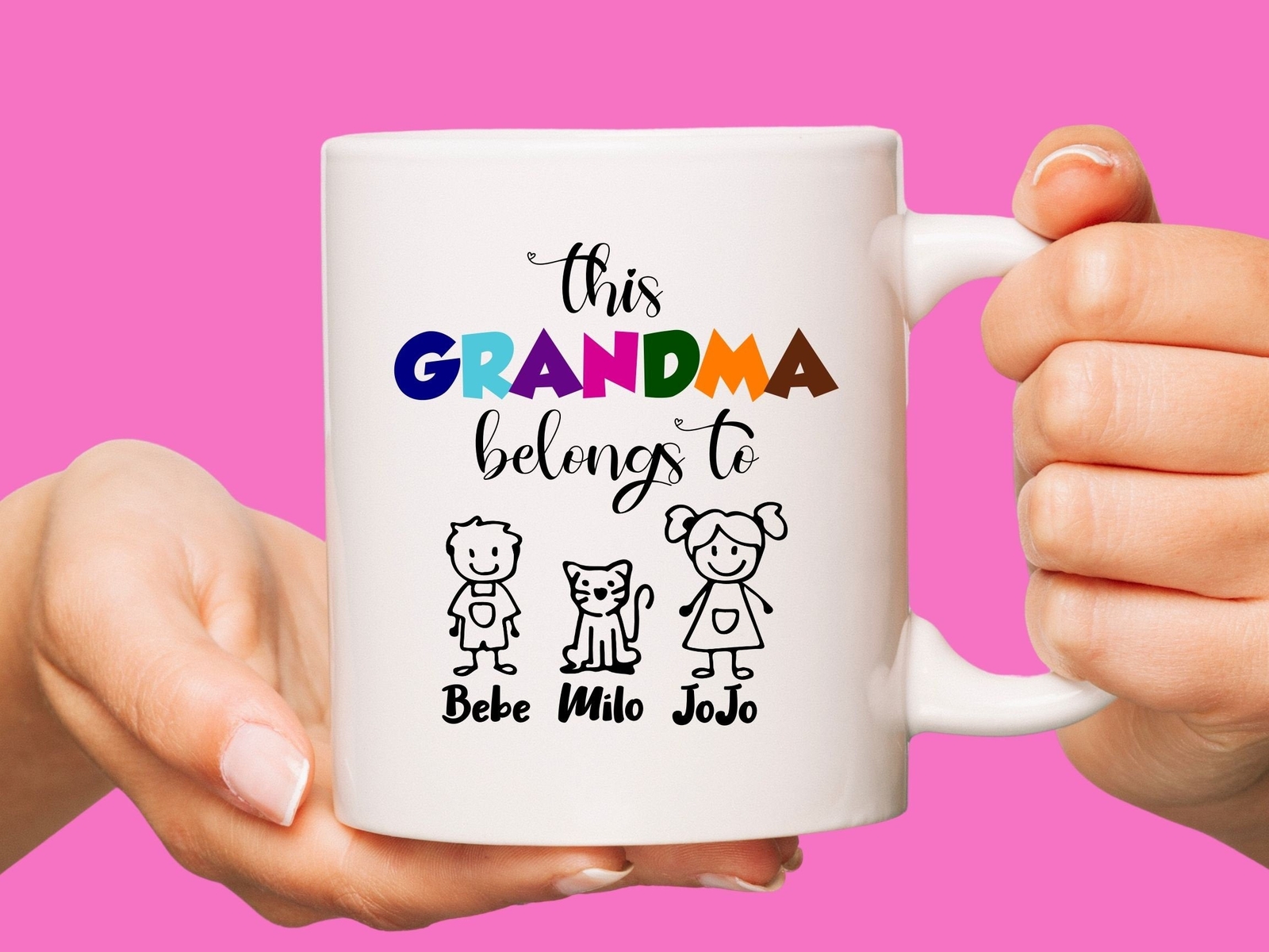 Custom Coffee Mug This Nanny Grandmum Grandma Belongs To Mothers Day Gift For
