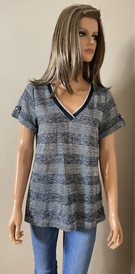 Top Tunika grau blau & silberne Garne GRACE & MILA 38