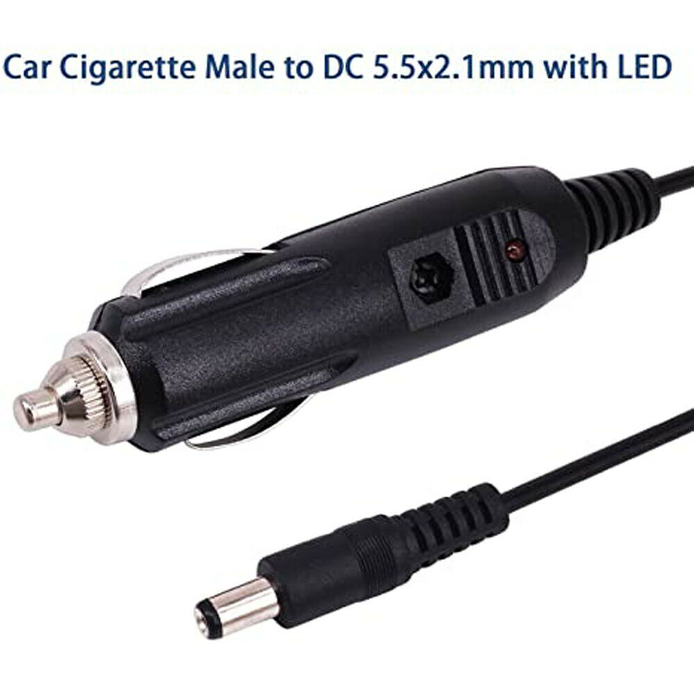  DC 5.5 x 2.1mm Connector Car Charger Power Supply Cord