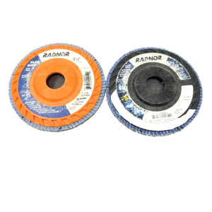 RADNOR™ 4 1/2" X 7/8" 80 Grit Type 27 Flap Disc 7-Pack