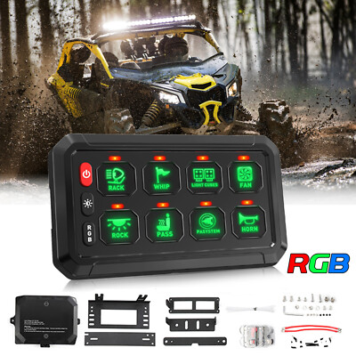 8 Gang RGB Switch Panel LED LightBar for Can-am Maverick X3 Trail Sport 800 1000