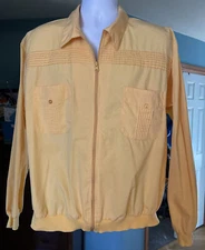 Vintage John Blair Lightweight Full Zip Jacket Bright Yellow SZ L Sopranos Rock!